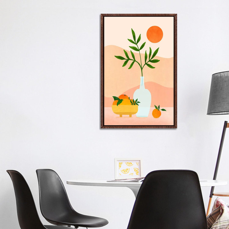 Summer Daze by Modern Tropical - Print on Canvas, 101.6 cm H x 66.04 cm W, Brown Floater Frame