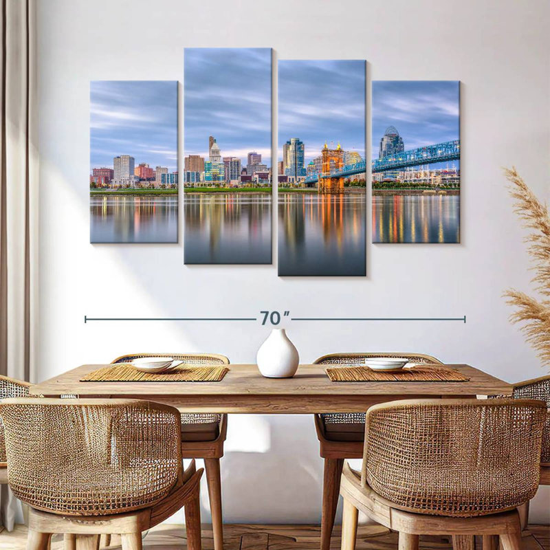 Keesha Cincinnati River Skyline, 42" H x 68" W