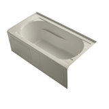 Devonshire Alcove Whirlpool Bath with Integral Apron, Tile Flange, Left-Hand Drain and Bask Heated Surface