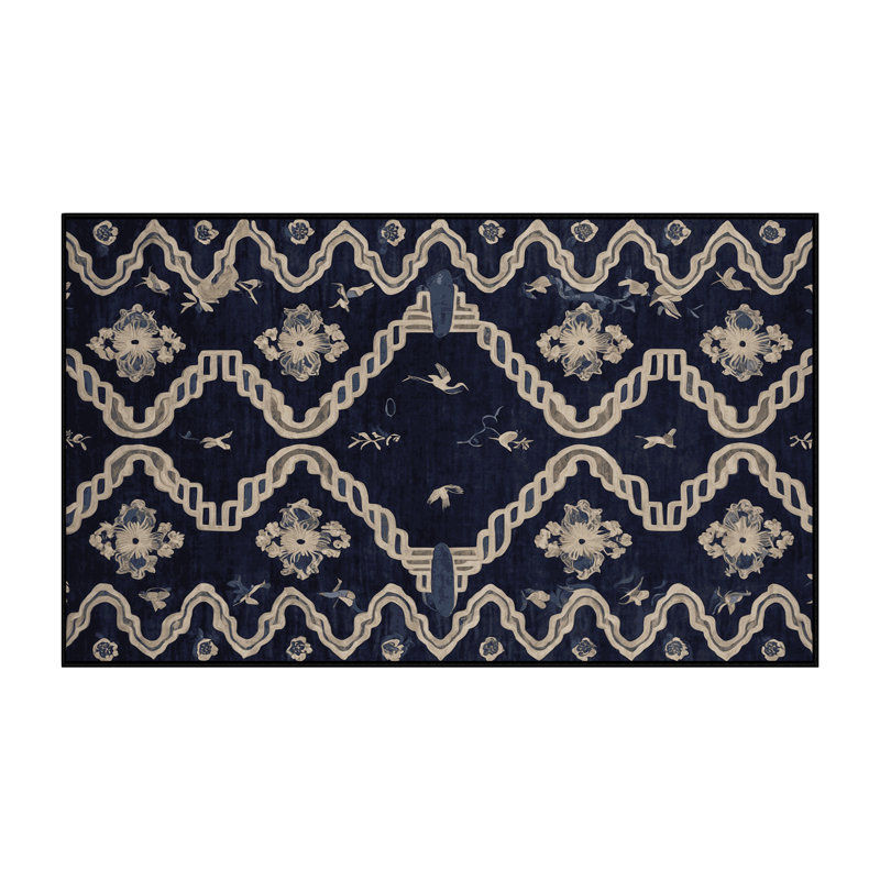 Machine Washable Gray Area Rug, Rectangle 6' x 9'