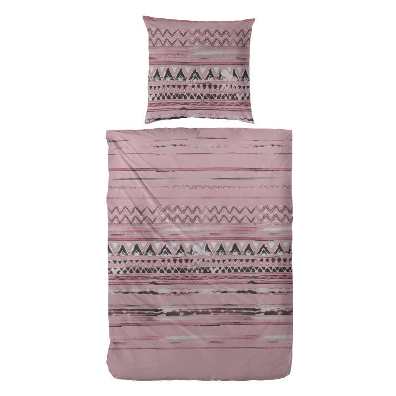 Godmanchester Cotton 203 TC Duvet Cover Set, Single - 1 Pillowcase (80 x 80 cm), Rosewood