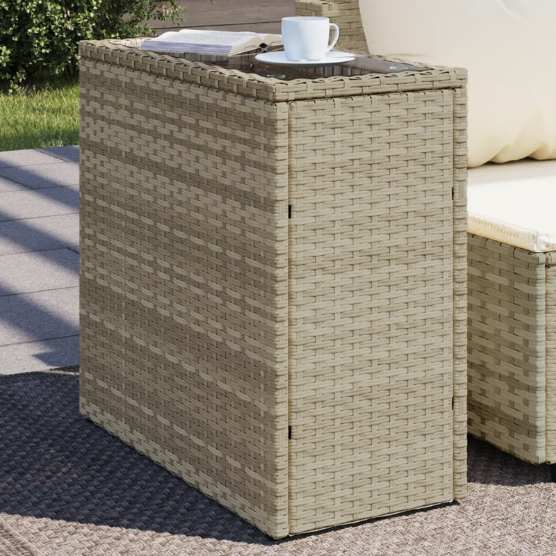 Nirvi Rectangular Outdoor Side Table , 58cm cm W 27.5cm cm D, Grey, Beige