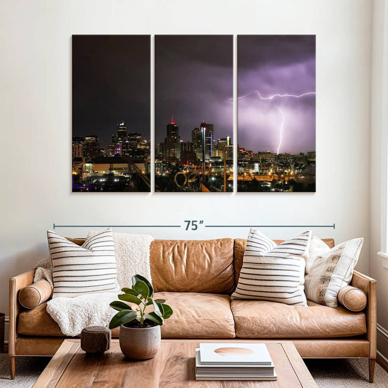 Sebbie Lightning Over Denver, 24" H x 38" W