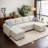 ACG- 102" Sackcloth 6-Piece Living Room Sofa Bed-137351804