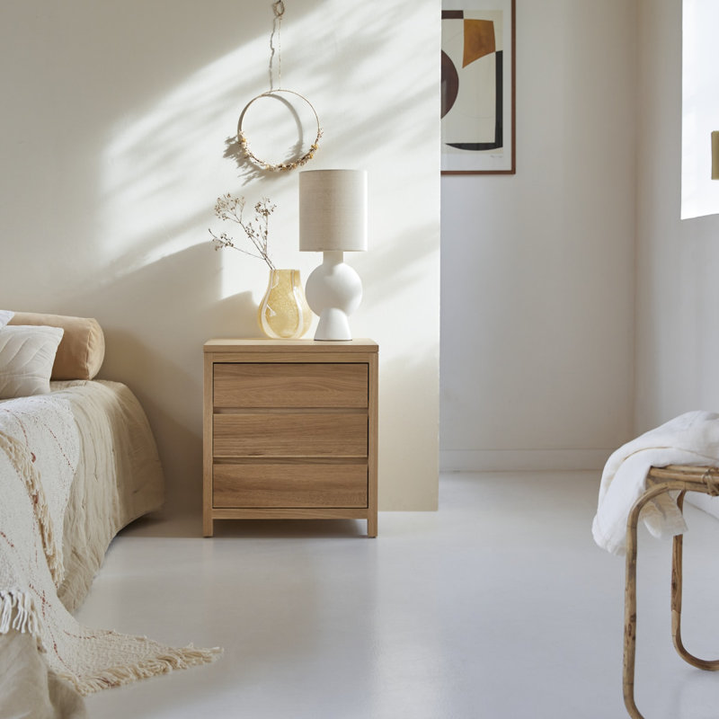 Eden 50cm W Solid Wood Bedside Table