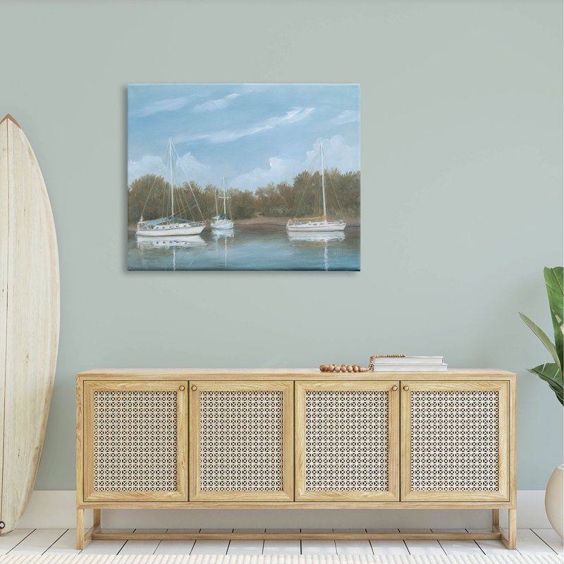 Art mural sur toile, "Drifting Nautical Marina" par Georgia Janisse, H 36 po x l 48 po x P 1,5 po