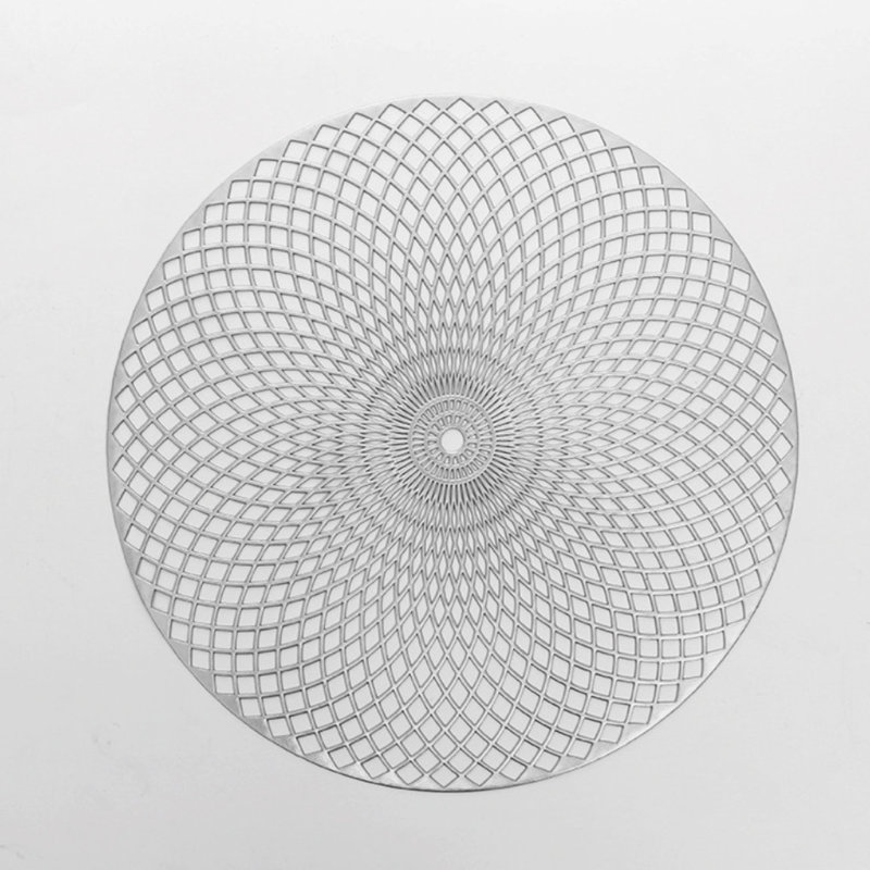 Calm Vinyl Geometric Round Placemat, Silver