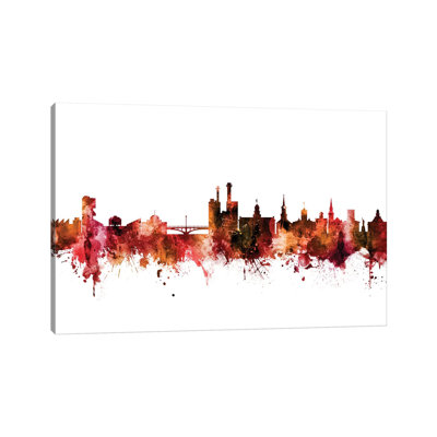 Iowa City, Iowa Skyline by Michael Tompsett - 1 Piece Wrapped Canvas Wall Art