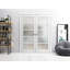 Portes doubles françaises massives en verre dépoli Quadro 4002 Blanc nordique, cadre en bois massif, moulures, portes robustes pour placard ou chambre à coucher, 60 po x 84 po (2 x 30 x 84 po)-88790266-88790195