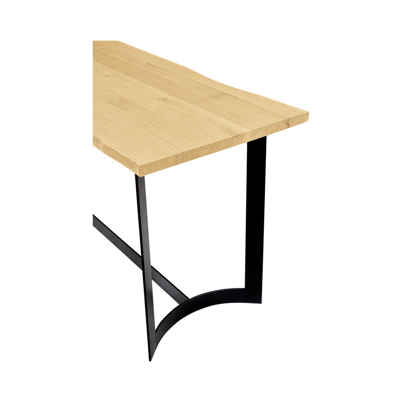 Bent Solid Wood Dining Table, Natural Oak/Brown, Oak