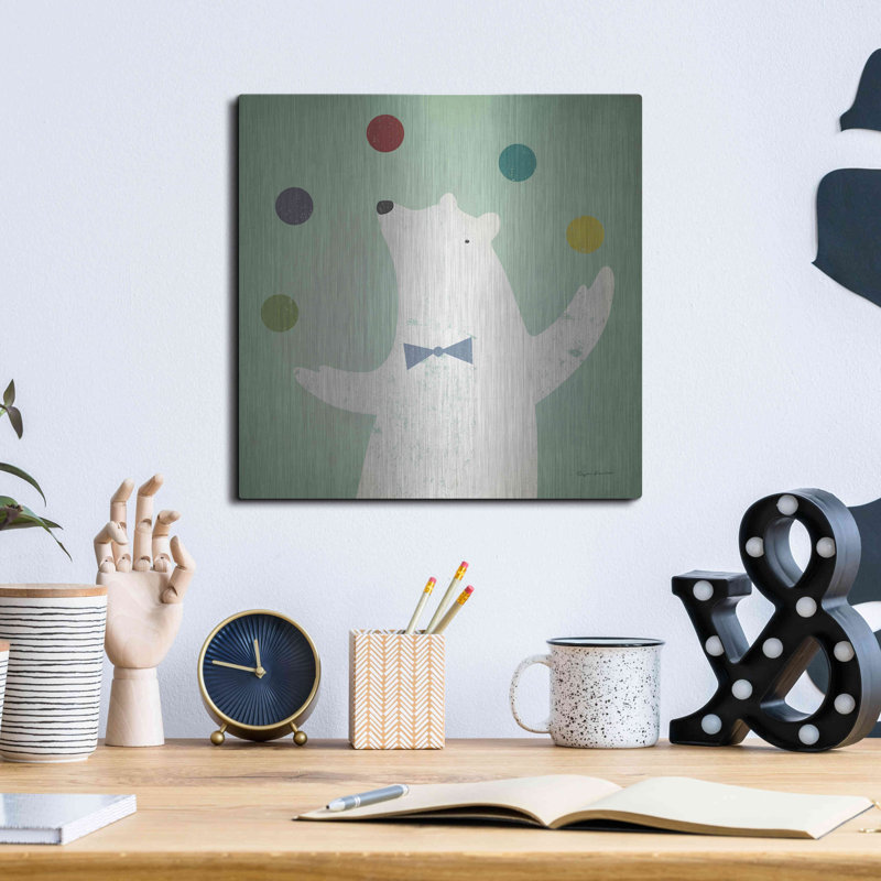 " Circus Polar Bear Colorful " by Ryan Fowler, 12" H x 12" W