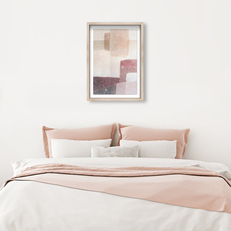 Ruby Dreams I Shadowbox Abstract Print by Oliver Gal, Black Frame, 10 x 15, 25.5"H x 17.5"W, Natural Oak Frame