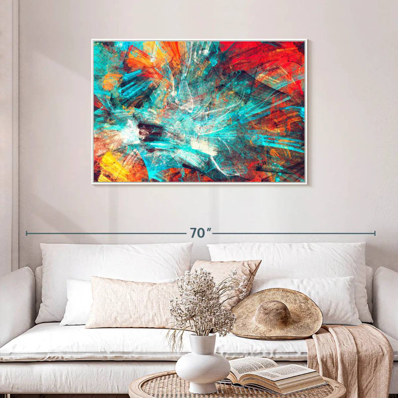 Vibrant Splash Codrut, 43" X 29", Floating Frame White