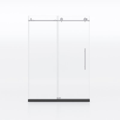 Porte de douche de 60 po de largeur x 76 po de hauteur, verre trempé de 3/8 po, nickel brossé, imperméable et facile à installer Décoration en nickel de 60 po x 76 po, installation facile