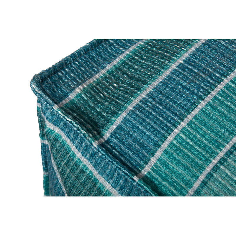 Lagoon Blue Polyester Machine Made Pouf