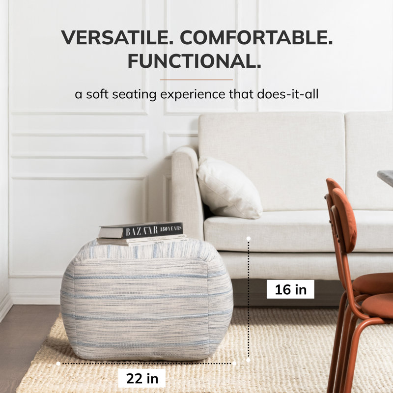 Ambler Upholstered Pouf, Ivory
