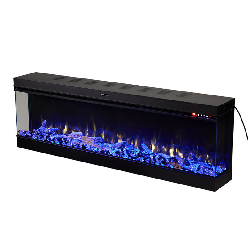 Ivy Bronx Black Electric Fireplace with 5120 BTU, 50cm H x 150cm W x 24cm D
