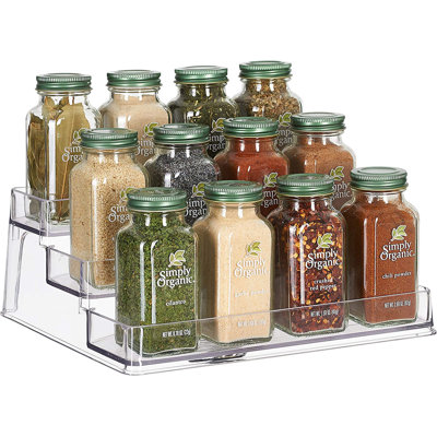 Étagère à épices en verre transparent à 3 niveaux pour armoire de cuisine Home Intuition