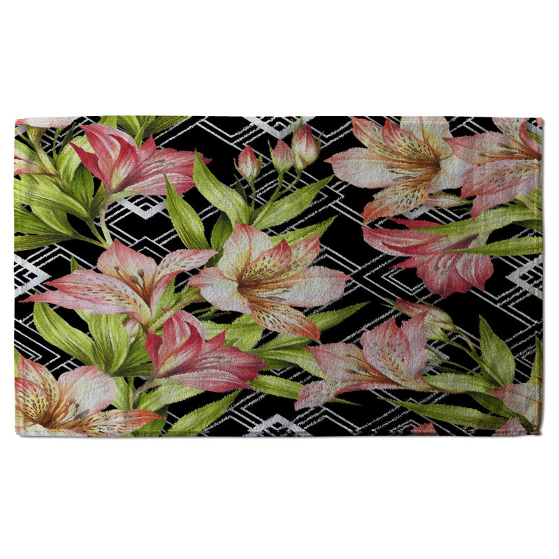 Cotton Floral Waffle Kitchen Towel