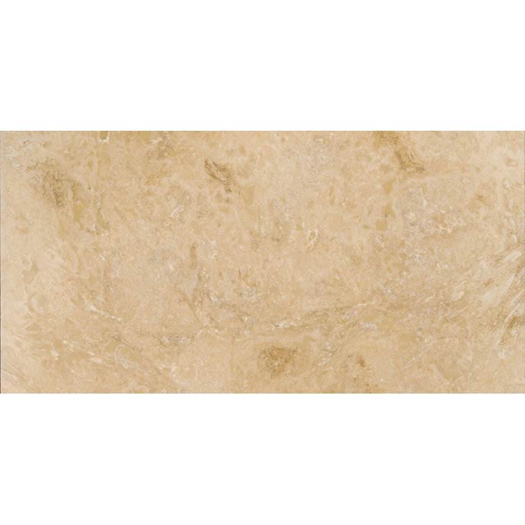 Travertine 12" x 24" Filled and Honed Field Tile in Beige