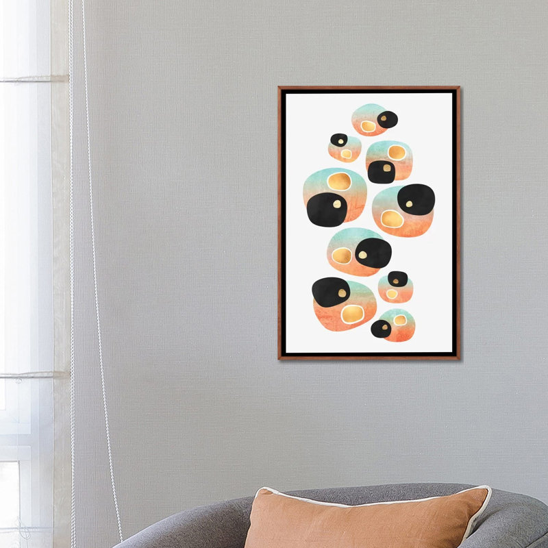 « tropical pebbles » par elisabeth fredriksson-impression, Toile avec cadre en bois classique, H 26 po x l 18 po x 1,5 po