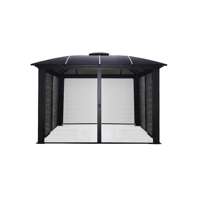Siena Dome Roof Aluminum Patio Gazebo, 11 Ft. W x 14 Ft. D