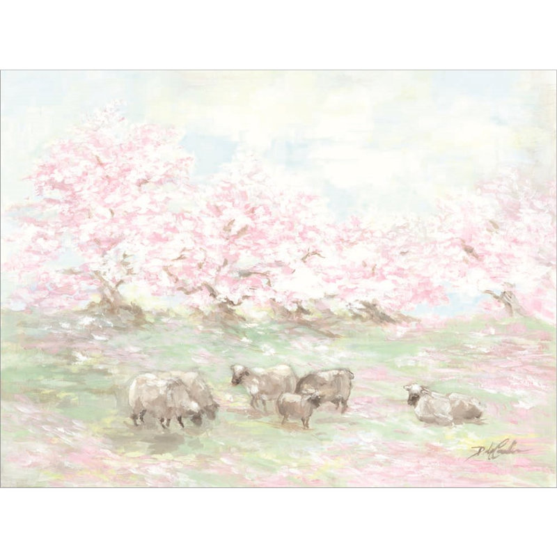 «Sheep in Spring» par Debi Coules - impression encadrée