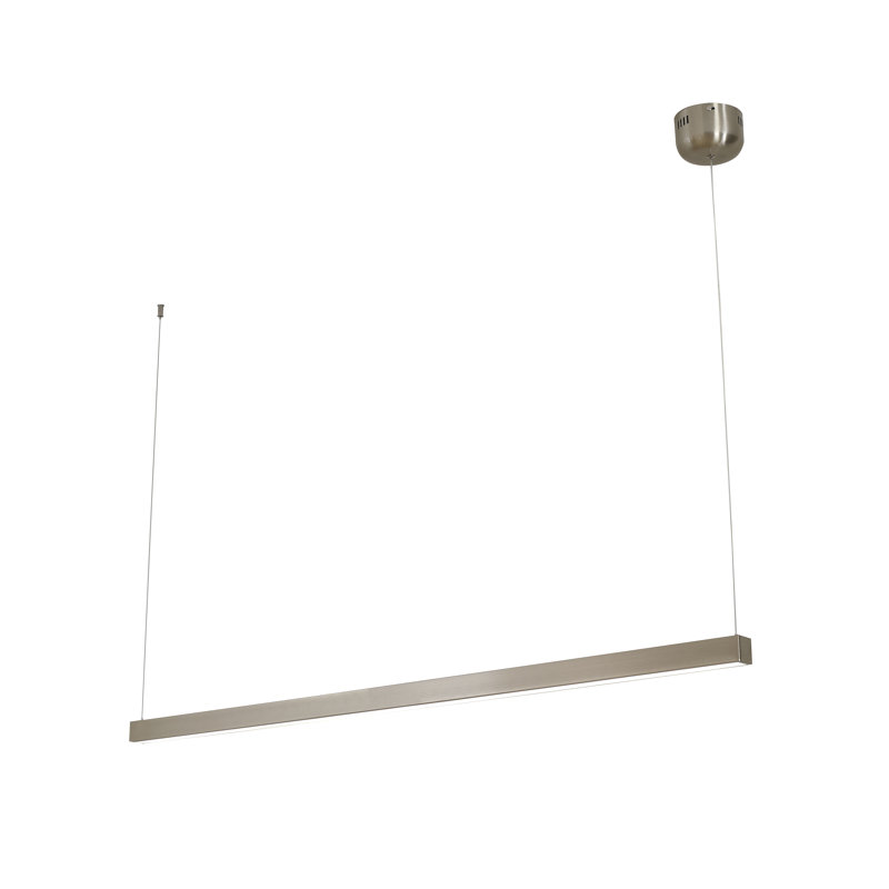 Lustre linéaire moderne à 1 lumière DEL , Nickel satiné