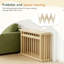 Parc pour bébé en bois de pin naturel - clôture de sécurité pliable et réglable avec barrière à double verrouillage et stabilisateurs d'aspiration-129753173