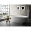 Baignoire de trempage autoportante ovale 67 po x 33,5 po x 20 po en blanc mat avec drain