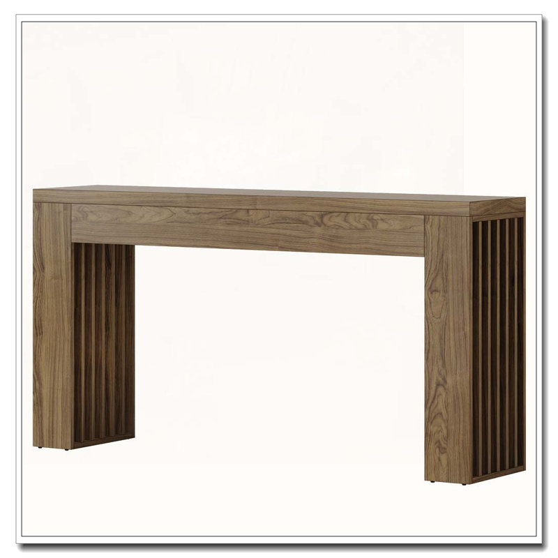 Farmhouse Console Table with Vertical Slat Legs Design