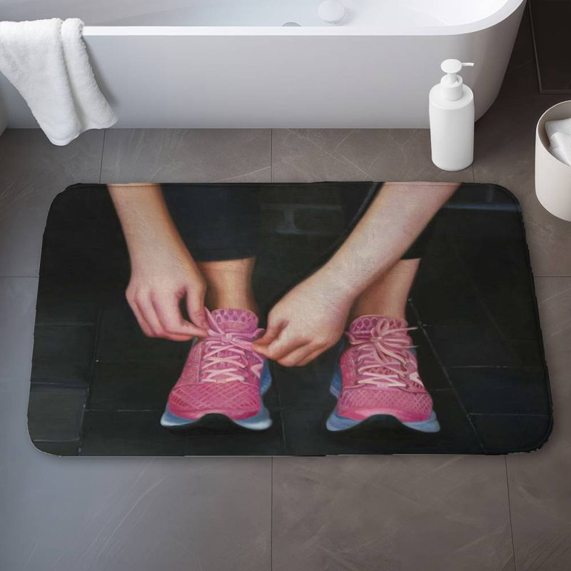Ready for the race Bath Mat with Non-Slip Backing - Quick Dry Memory Foam Bathroom Rug - Absorbent - Modern Plush Spa-Style - Machine Washable