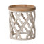 Grande table d'appoint 23 po blanche vieillie