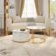 Table basse gigogne ronde moderne en 2 parties avec tiroirs