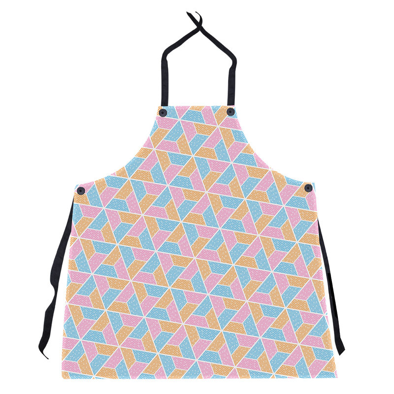 Tablier trapézoïdal, Bleu-rose / orange