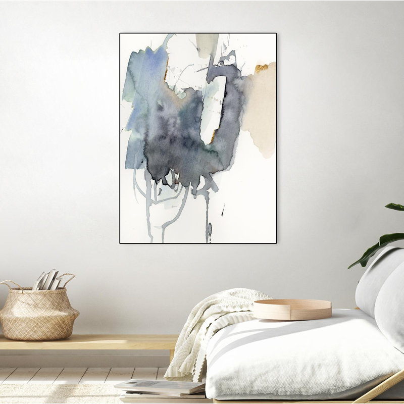 Indigo Splatter I par Victoria Barnes - reproduction sur toile flottante, H 24 po x l 18 po