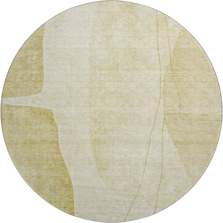 Premium Machine Washable Prisco Gold Rug