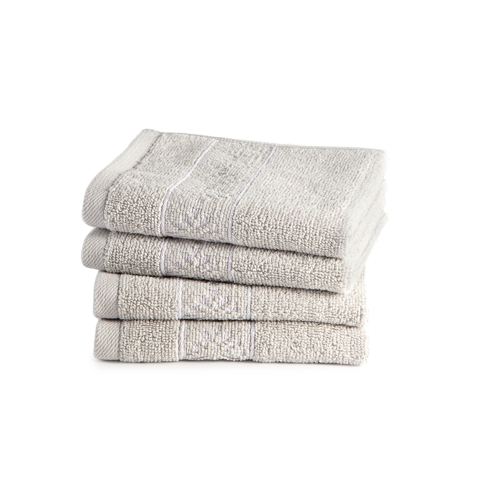 Clean Design Home x Martex Savoy Anti-Allergen 100% Cotton Washcloth Set, Gray