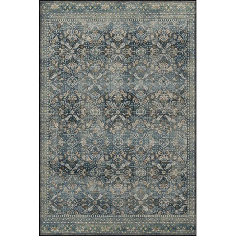 Tapis noir tissé à motif géométrique lavable, Rectangle 4 pi 8 po x 6 pi 7 po