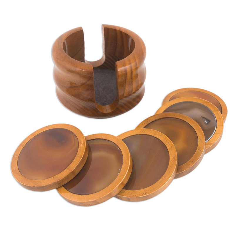 Ensemble sous-verre avec support 7 pièces
