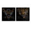 Stealthy Nocturne Leopard - ensemble de 2 peintures murales en acrylique Leopard-871940785