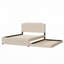 Lit plateforme tapissier en lin avec gigogne simple et 2 ensembles de ports USB-1139205308
