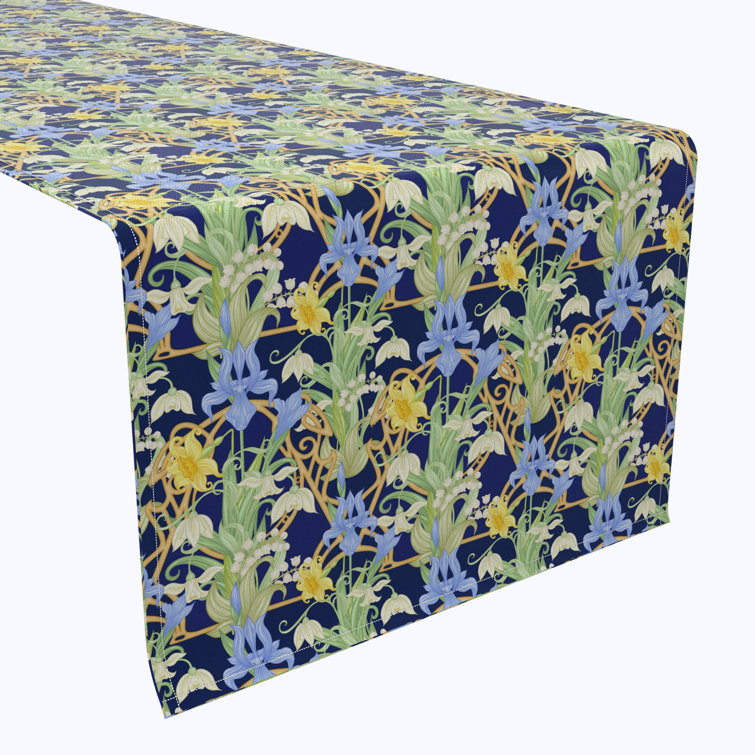 Bless international Rectangle Floral Mother's Day Cotton Table Runner ...
