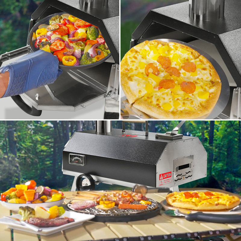 Fours à pizza rotatifs semi-automatiques portatifs, Noir