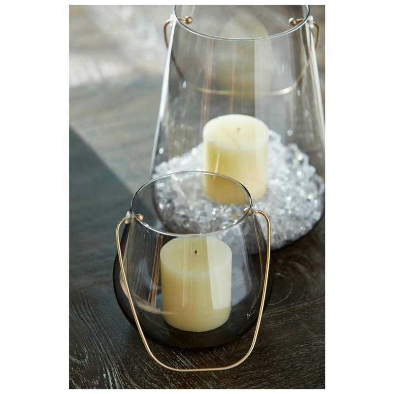 Water Drop Hurricane Candle Holder, 4.5" H x 7" W x 7" D