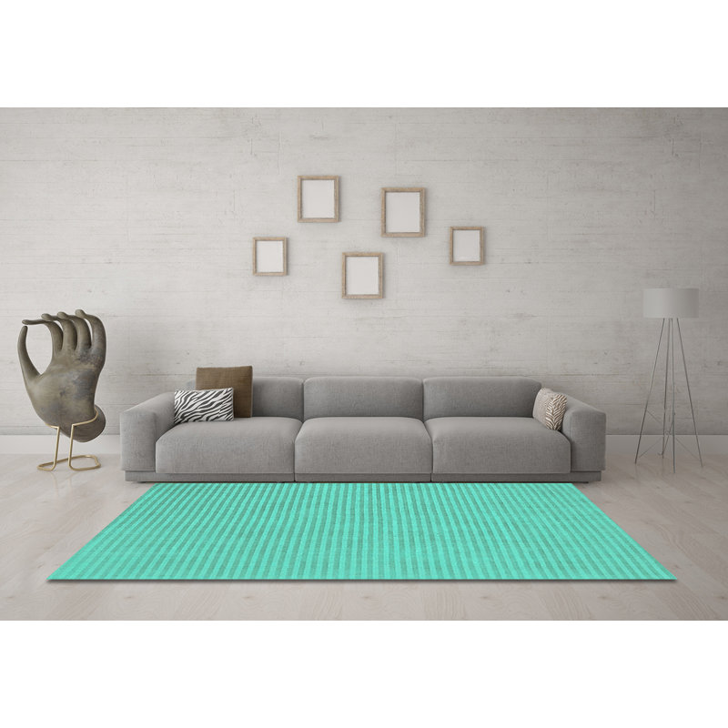 Wardell Performance Striped Indoor Rug, Square 8'