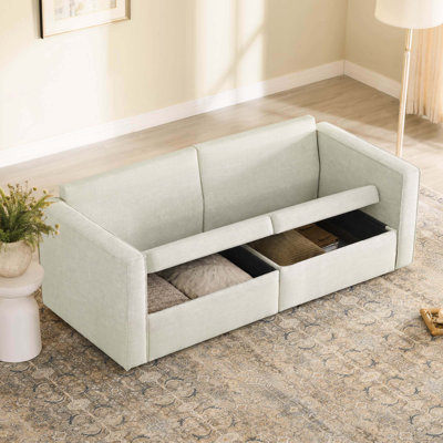 Hymes 84.25" 2-Seat Modular Storage Sofa, Sectional Couch With Detachable Cushion
