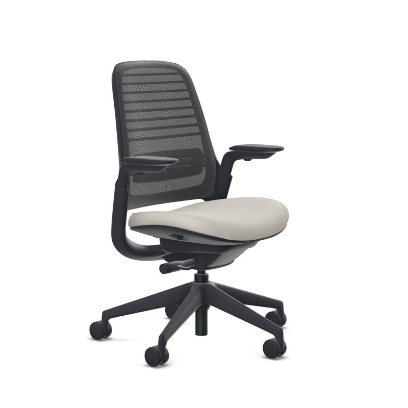Steelcase Series 1 Task Chair, Truffle/Nickel, Black, Carpet