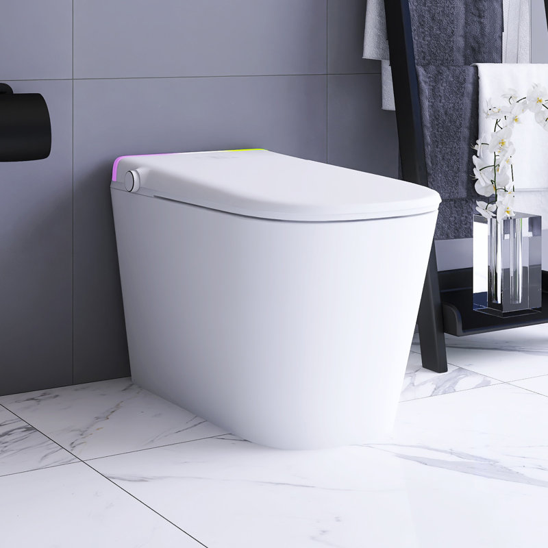 Toilette blanche intelligente avec éclairage lumineux