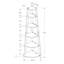 Bibliothèque d'angle en stratifié brun à 5 niveaux, H 71 po, stratifié décoratif couloir H, moderne